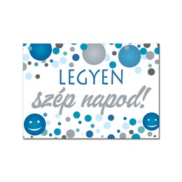 Magnetka s nápisom:Legyen szép napod! Kék Konfettis Hűtőmágnes