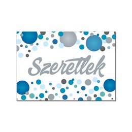 Magnetka s nápisom: Szeretlek! Kék Konfettis Hűtőmágnes