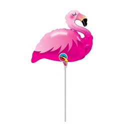 Mini shape fóliový balón ružový plameniak, 36 cm