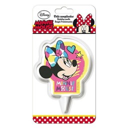 Minnie Mouse narodeninová party sviečka 2D - 8cm