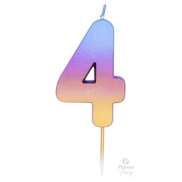 Narodeninová sviečka dúhová ombre číslo 4 -7cm