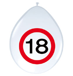 12 inch balón s obmedzovačom rýchlosti s číslom 18 - 30 cm, 8 ks/bal