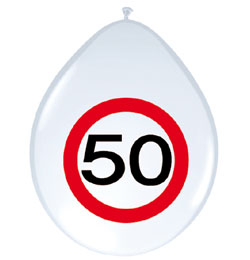 12 inch balón s obmedzovačom rýchlosti s číslom 50 - 30 cm, 8 ks/bal