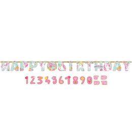 Narodeninový banner Happy Birthday s číslami magický Jednorožec, 3 m
