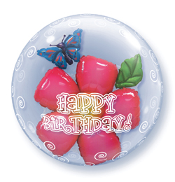 24 inch Birthday Flower narodeninový Double Bubble balón