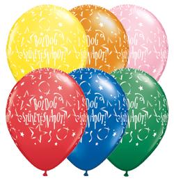 11 inch Boldog Születésnapot Stars Standard Assortment narodeninový balón s maďarským nápisom (25 ks/bal)