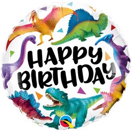 18 inch Birthday Colorful Dinosaurs narodeninový fóliový balón