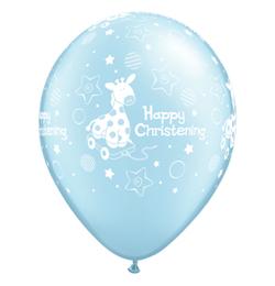 11 inch Christening Soft Giraffe Light Blue modrý balón na krst (25 ks/bal)