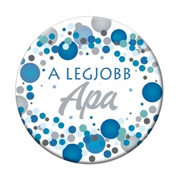Odznak s maďarským nápisom - A legjobb Apa - 5,5 cm