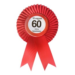 Odznak so stuhou a maďarským textom Nem vagyok 60...