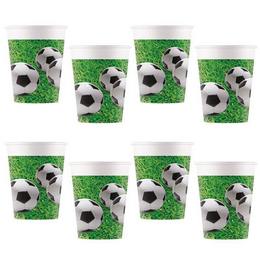 Papierové party poháre futbal - Football - 200 ml, 8  ks