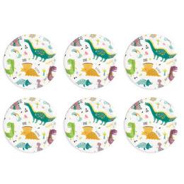 Papierové party taniere dinosaury - 18 cm, 6 ks