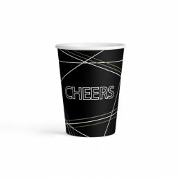 Papierové Silvestrovské párty poháre Cheers 250 ml, 8 ks
