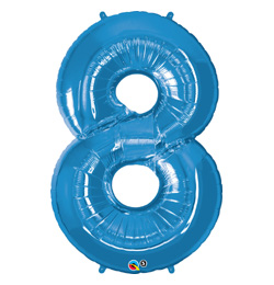 34 inch Number 8 Sapphire Blue - zafírovo modrý fóliový balón číslo 8