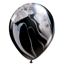 11 inch Black and White Super Agate dúhovaný latexový balón (25 ks/bal)