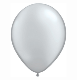 16 inch strieborný metalický latexový balón (10 ks/bal)