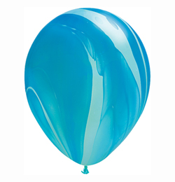 11 inch modrý dúhovaný SuperAgate balón (25 ks/bal)