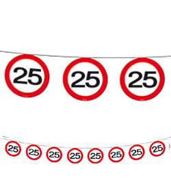 Narodeninová girlanda so vzorom obmedzovača rýchosti s číslom 25 - 12 m
