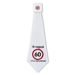 Party kravata s maďarským nápisom Nem vagyok 60...