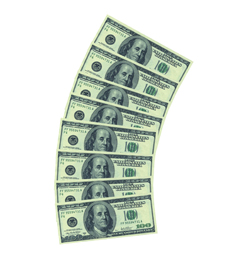 100 Dollarová party servítky - 33 cm x 33 cm, 10 ks/bal
