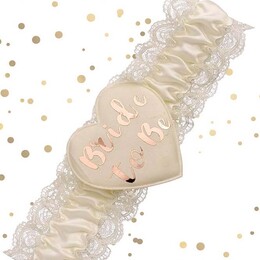 Podväzok na rozlúčku so slobodou  Rosegold Bride to Be