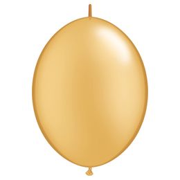 Balóny Quick Link - zlaté metalické,  15 cm, 50 ks