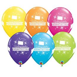 11 inch balóny na rozlúčkovú so školou s maďarským nápisom Ballagásodra Szeretettel so vzorom kapsy Carnival Asst.