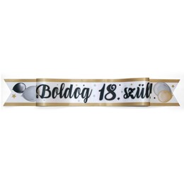 Šerpa s nápisom - Boldog 18. Szülinapot - elegantná zlato čierna
