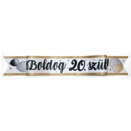 Šerpa s nápisom - Boldog 20. Szülinapot - elegantná zlato čierna