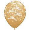 11 inch Metallic Gold - zlatý balón s maďarským nápisom Boldog Születésnapot, (25 ks/balenie)
