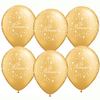 11 inch Metallic Gold svadobné balóny s kvetinkovým vzorom a s maďarským nápisom Sok Boldogságot (25 ks/balenie)