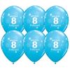 11 inch Sparkle Robins Egg Blue narodeninový balón s maďarským nápisom Boldog 8. Szülinapot (25 ks/balenie)