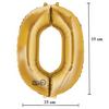 16 inch Minishape zlatý fóliový balón číslo 0