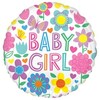 18 inch Baby Girl Floral Butterfly Fóliový balón 46cm