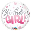18 inch Birthday Girl Pink Dots fóliový balón na narodeniny 46cm