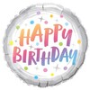 18 inch Birthday Rainbow Dots fóliový balón na narodeniny 46cm
