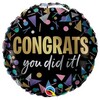 18 inch Congrats You Did It Metallic fóliový balón 46 cm