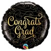 18 inch fóliový balón promočný Congrats Grad Gold Doodles 46 cm