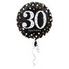 18 inch Happy Birthday Sparkling narodeninový fóliový balón s číslom 30