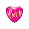 18 inch Love Gold fóliový balón srdce 46cm