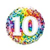 18 inch-Rainbow Confetti narodeninový balón číslo 10
