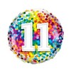 18 inch-Rainbow Confetti narodeninový balón číslo 11
