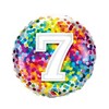 18 inch-Rainbow Confetti narodeninový balón číslo 7
