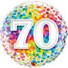 18 inch Rainbow Confetti fóliový narodeninový balón s číslom 70