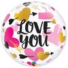 22 inch Bubble balón so srdiečkami Love You, 56 cm