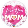 22 inch Love You Mom Pink Bubble balón