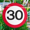 Tabuľa do záhrady - s číslom 30, so vzorom obmedzovača rýchlosti