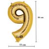 34 inch zlatý fóliový Super Shape balón číslo 9