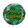 9 inch fóliový balón na paličke Christmas Greens and Berries 23 cm
