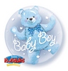24 inch Baby Blue Bear Double Bubble balón pre bábätká